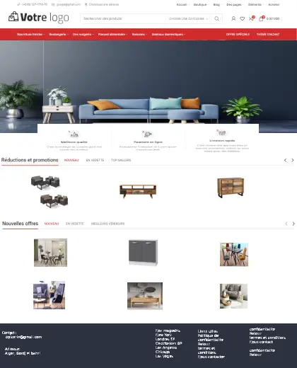 Boutique en ligne pour mobilier et déco en Saas – Certifié CIB متجر إلكتروني مجهز للدفع بالبطاقات