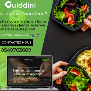 Boutique pour votre restaurant en Saas – Certifié CIB متجر إلكتروني مجهز للدفع بالبطاقات