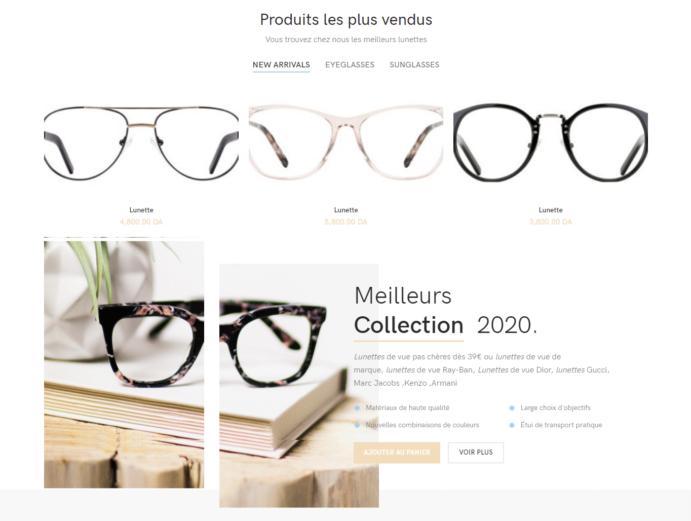 Boutique en ligne de vente de lunette en Saas – Certifié CIB متجر إلكتروني مجهز للدفع بالبطاقات