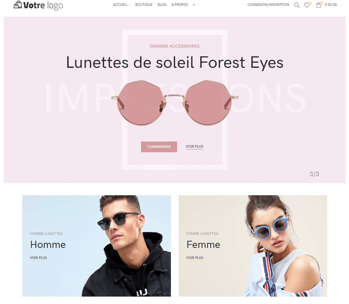 Boutique en ligne de vente de lunette en Saas – Certifié CIB متجر إلكتروني مجهز للدفع بالبطاقات