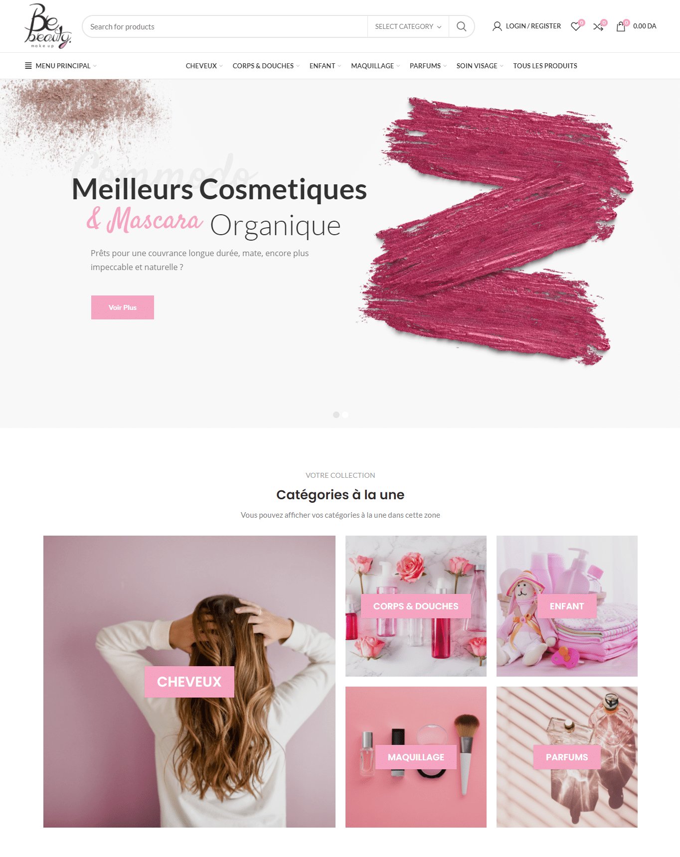 Boutique en ligne pour votre cosmétique en Saas – Certifié CIB متجر إلكتروني مجهز للدفع بالبطاقات