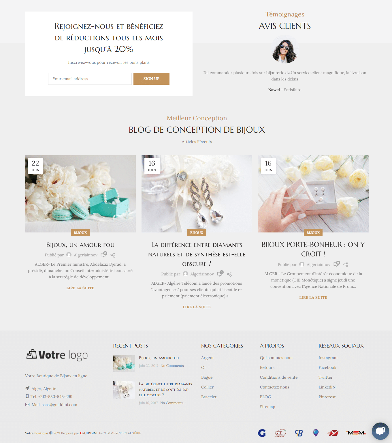 Boutique en ligne pour votre cosmétique en Saas – Certifié CIB متجر إلكتروني مجهز للدفع بالبطاقات