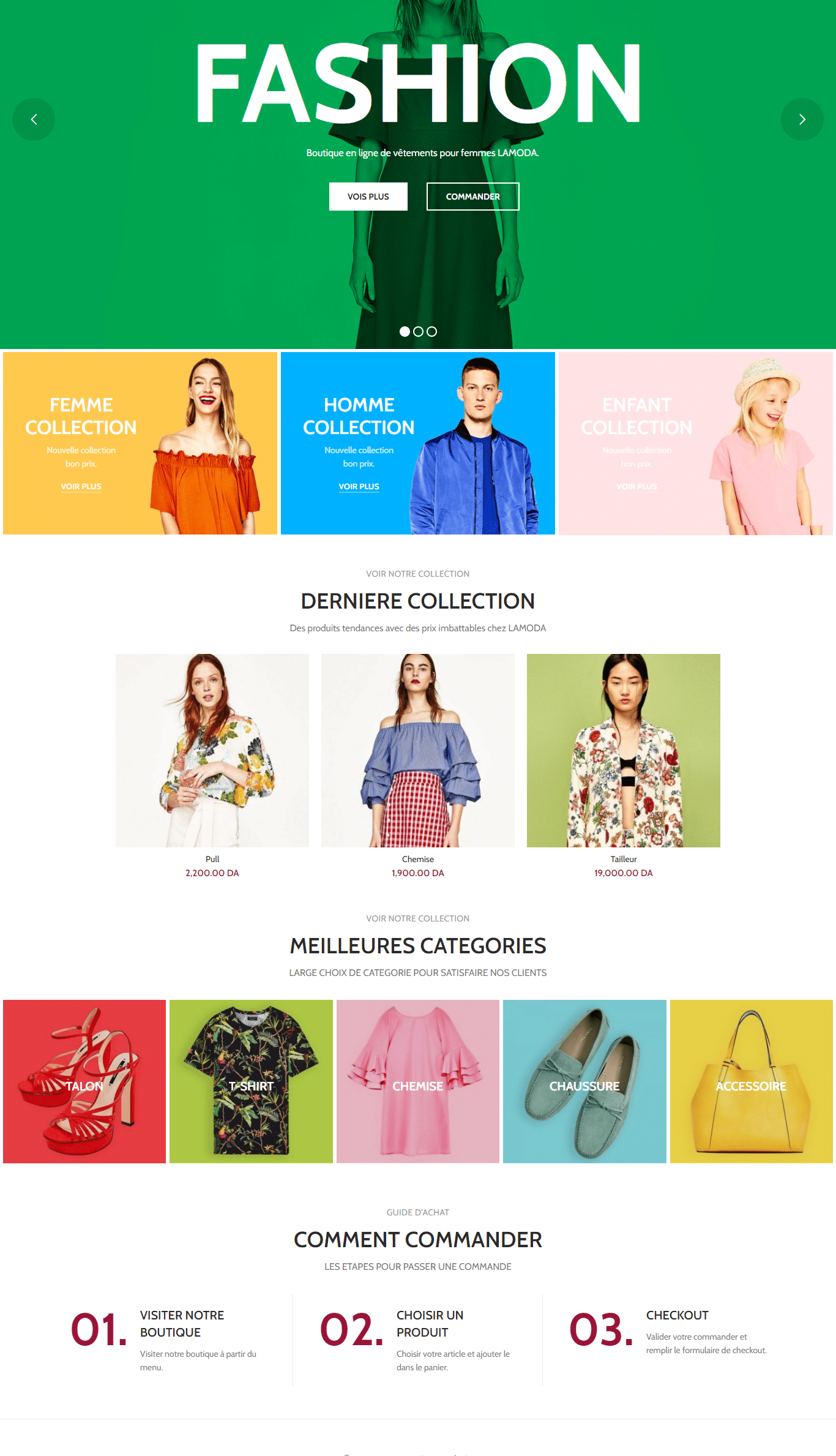 Boutique vêtement en Saas – Certifié CIB متجر إلكتروني مجهز للدفع بالبطاقات