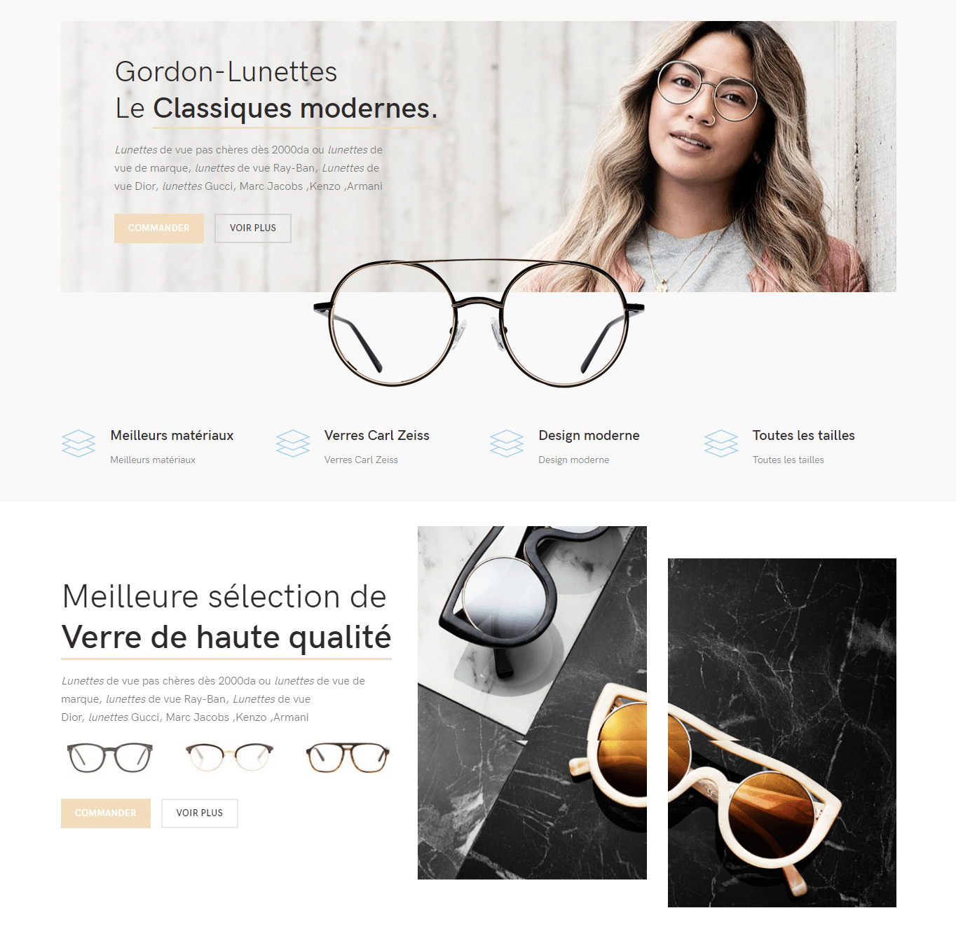 Boutique en ligne de vente de lunette en Saas – Certifié CIB متجر إلكتروني مجهز للدفع بالبطاقات