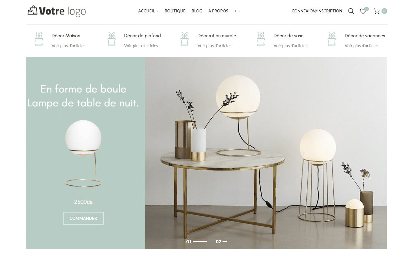 Boutique en ligne pour mobilier et déco en Saas – Certifié CIB متجر إلكتروني مجهز للدفع بالبطاقات