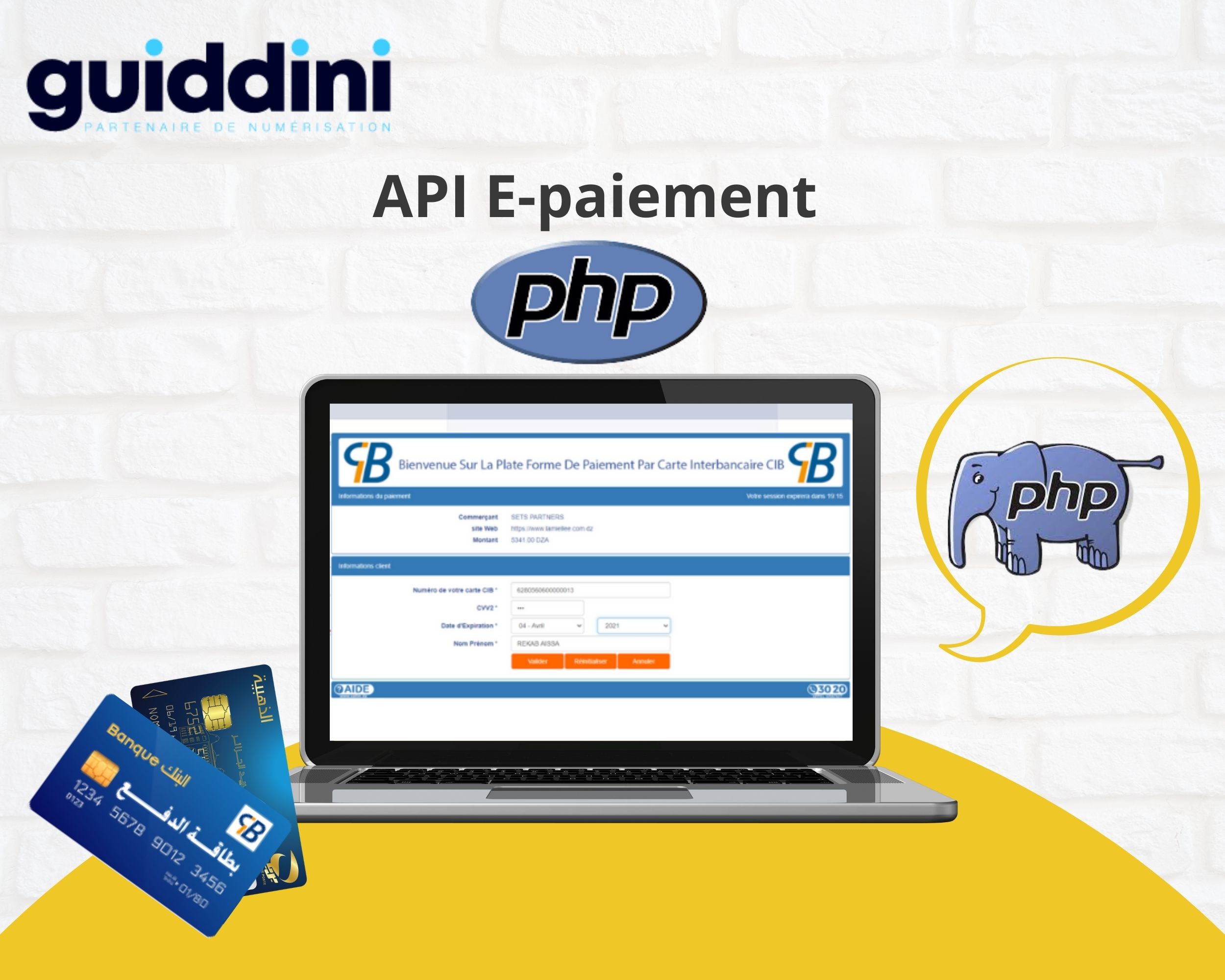 Api de paiement en ligne PHP 7.4 certifiée par Satim et Algérie poste by Guiddini