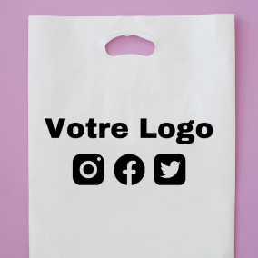 2000 Sacs Blanc personnalisé (impression 1 couleur) pour emballage de colis – 50cm sur 60cm