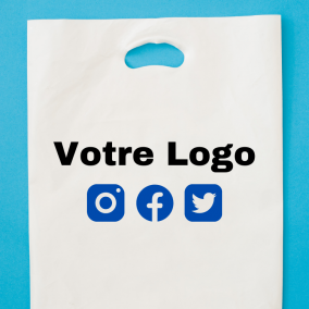 2000 Sacs Blanc personnalisé (impression 2 couleurs) pour emballage de colis – 30cm sur 40cm